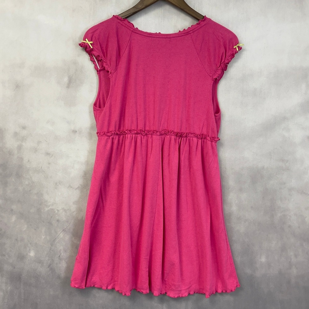 Y2K Betseyville Babydoll Pajama Top Womens Medium Pink Ruffle Pointelle Coquette - Picture 2 of 13